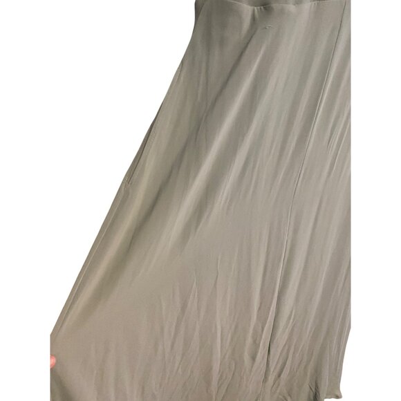 Birdy Grey Sage Green One-Shoulder Chiffon Maxi Dress Women XL Evening Gown Y2K - Picture 13 of 16